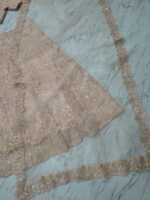 Peach Color Faux Georgette Fabric Sequence Work Lehenga