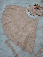 Peach Color Faux Georgette Fabric Sequence Work Lehenga