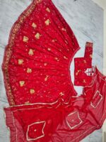 Peacock Design Red Color Faux Georgette Fabric Sequence Work Lehenga