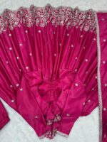 Pink Color American Silk Fabric Sequence Work Gown