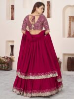 Pink Color Georgette Fabric Jari With Sequence Work Lehenga