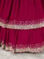 Pink Color Georgette Fabric Jari With Sequence Work Lehenga