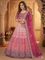 Pink Color Georgette Fabric Sequence Work Lehenga