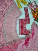 Pink Color Georgette Fabric Sequence Work Lehenga