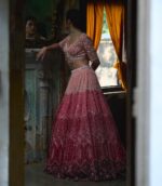 Pink Color Georgette Fabric Sequence Work Lehenga