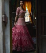 Pink Color Georgette Fabric Sequence Work Lehenga