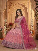 Pink Color Georgette Fabric Sequence Work Lehenga