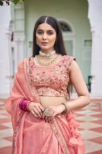 Pink Color Gold Crush Fabric Sequence Work Lehenga
