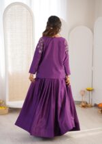 Purple Color Chinon Silk Fabric Sequence Work Lehenga
