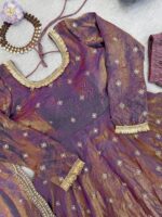 Purple Color Fendi Silk Fabric Sequence Work Gown