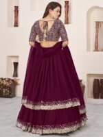 Purple Color Georgette Fabric Jari With Sequence Work Lehenga