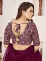 Purple Color Georgette Fabric Jari With Sequence Work Lehenga