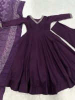 Purple Color Jalpari Silk Fabric Sequence Work Anarkali Suit