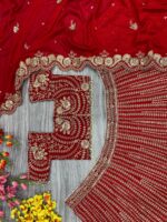 Red Color Boomer Silk Fabric Sequence With Coding Work Lehenga
