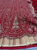 Red Color Boomer Silk Fabric Sequence With Coding Work Lehenga