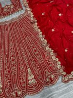 Red Color Boomer Silk Fabric Sequence With Coding Work Lehenga