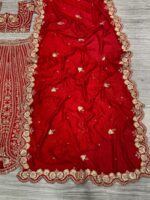 Red Color Boomer Silk Fabric Sequence With Coding Work Lehenga