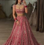 Red Color Boomer Silk Fabric Sequence With Coding Work Lehenga