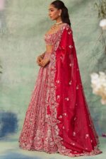 Red Color Boomer Silk Fabric Sequence With Coding Work Lehenga