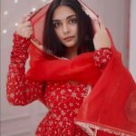 Red Color Faux Georgette Fabric Jari With Sequence Work Suit