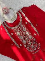 Red Color Faux Georgette Fabric Sequence With Thread Work Sharara Set