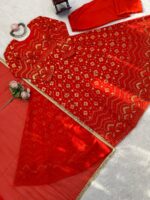 Red Color Faux Georgette Fabric Sequence Work Gown