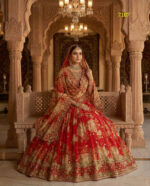 Red Color Georgette Fabric Floral Print Work Lehenga