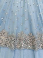Sky Color Faux Georgette Fabric Sequence Work Lehenga Gown