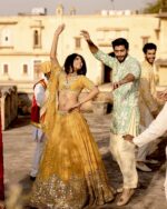 Special For Haldi Yellow Color Georgette Fabric Paper Mirror Work Lehenga