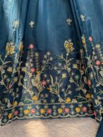 Teal Blue Color Natural Crepe Silk Fabric Sequence Work Palazzo Suit