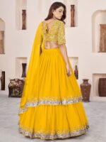 Yellow Color Georgette Fabric Jari With Sequence Work Lehenga