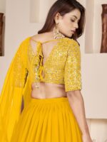 Yellow Color Georgette Fabric Jari With Sequence Work Lehenga