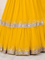 Yellow Color Georgette Fabric Jari With Sequence Work Lehenga