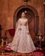 Baby Pink Color Faux Georgette Fabric Sequence With Coding Work Lehenga