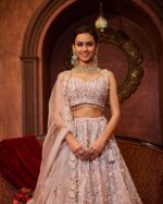 Baby Pink Color Faux Georgette Fabric Sequence With Coding Work Lehenga