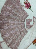 Baby Pink Color Faux Georgette Fabric Sequence With Coding Work Lehenga