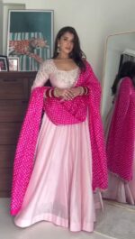 Baby Pink Color Natural Crepe Silk Fabric Sukhmani Gambhir Gown