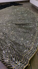 Black Color Georgette Fabric Sequence With Jari Work Lehenga