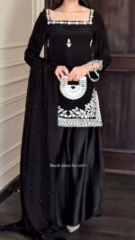 Black Color Natural Crepe Fabric Sequence Work Eid Special Palazzo Suit