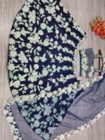 Blue Color Kasturi Silk Georgette Fabric Rainbow Sequence Work Lehenga