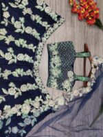 Blue Color Kasturi Silk Georgette Fabric Rainbow Sequence Work Lehenga