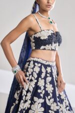 Blue Color Kasturi Silk Georgette Fabric Rainbow Sequence Work Lehenga