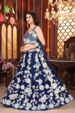 Blue Color Kasturi Silk Georgette Fabric Rainbow Sequence Work Lehenga