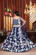 Blue Color Kasturi Silk Georgette Fabric Rainbow Sequence Work Lehenga