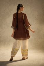 Bollywood Actress Kareena Kapoor Brown Color Chinon Fabric Gota Patti Pattern Suit