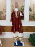 Bollywood Actress Kareena Kapoor Brown Color Chinon Fabric Gota Patti Pattern Suit