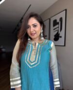 Bollywood Actress Kareena Kapoor Multi Color Chinon Fabric Gota Patti Pattern Suit