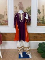 Bollywood Actress Kareena Kapoor Wine Color Chinon Fabric Gota Patti Pattern Suit