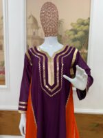 Bollywood Actress Kareena Kapoor Wine Color Chinon Fabric Gota Patti Pattern Suit