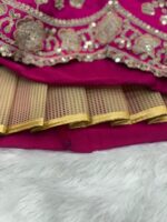 Dark Pink Color Two Tone Silk Fabric Sequence With Coding Work Lehenga